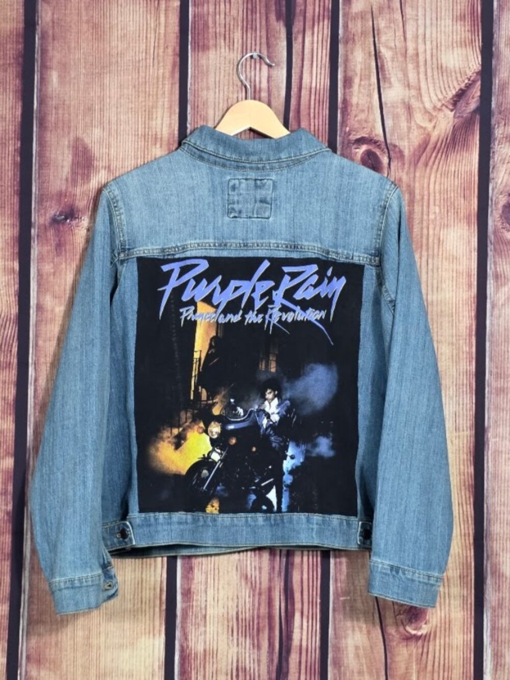 Upcycled Purple Rain Prince Denin Jean Jacket 1X